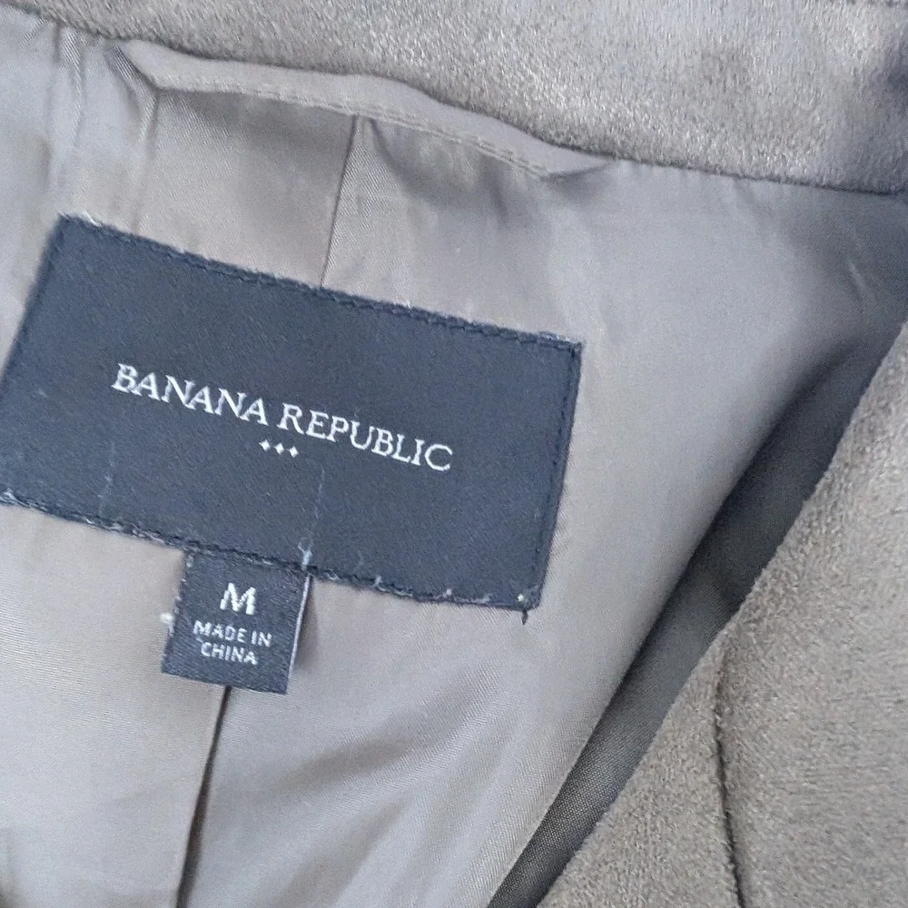 Banana Republic Vegan‎ Suede Moto Jacket Women's M Asymmetrical Zip Biker
